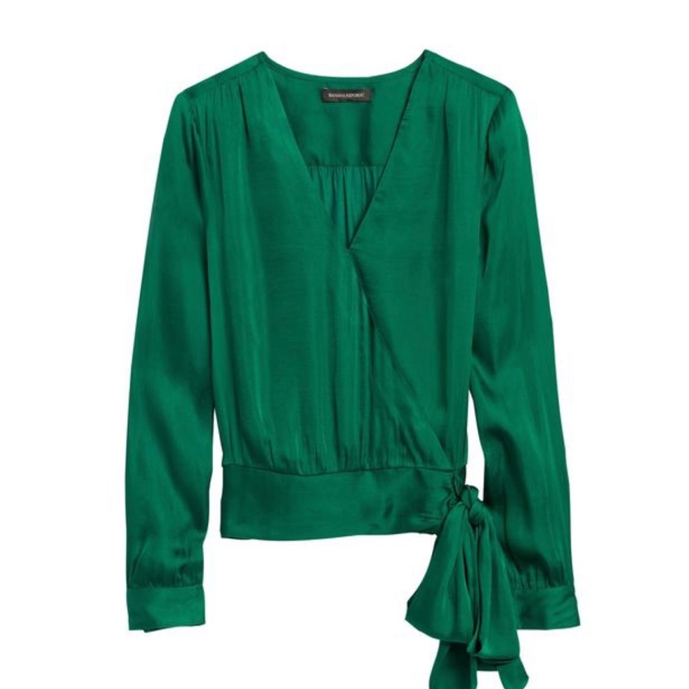 Banana Republic Emerald Green Blouse - Size L **NWT**